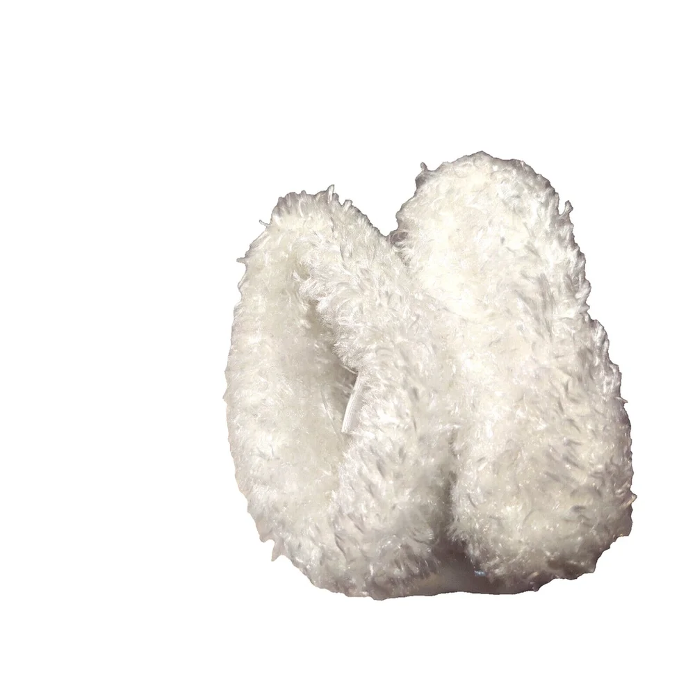 On 34th Ivory Rib Stitch Fuzzy Cuff Cream & Gray Knit Gloves Sz One Size NWT